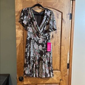 Polo by Ralph Lauren Black Floral Midi Dress